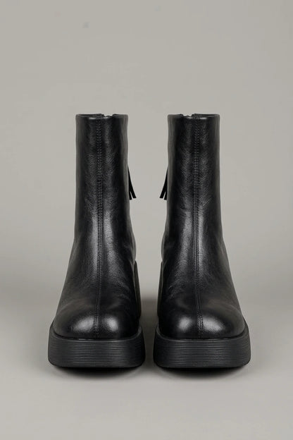 Women's Retro Leather Platform Boots – Emberlane — variant_front