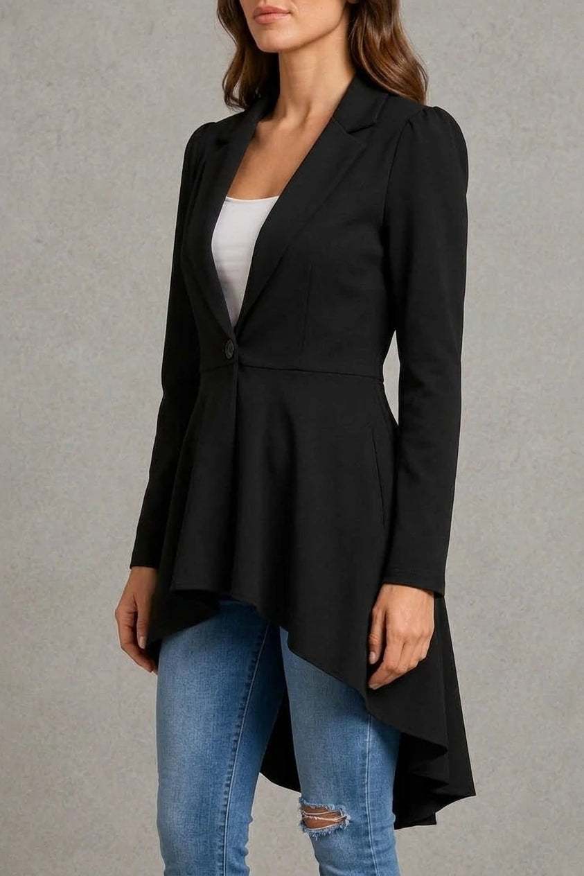 Women’s Elegant Longline Flared Blazer — variant_front