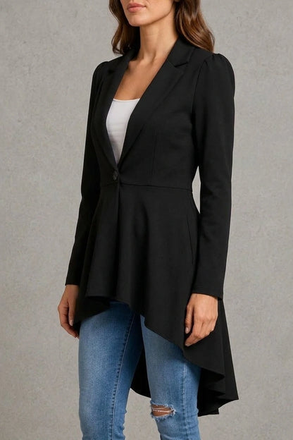 Women’s Elegant Longline Flared Blazer — variant_front