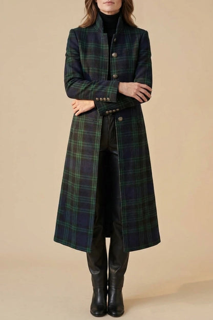 Rowleigh – Highland check silhouette – Wool blend coat — variant_front