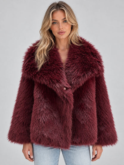 Women’s Faux Fur Jacket – Plush Oversized Collar Winter Coat — gallery_01.webp