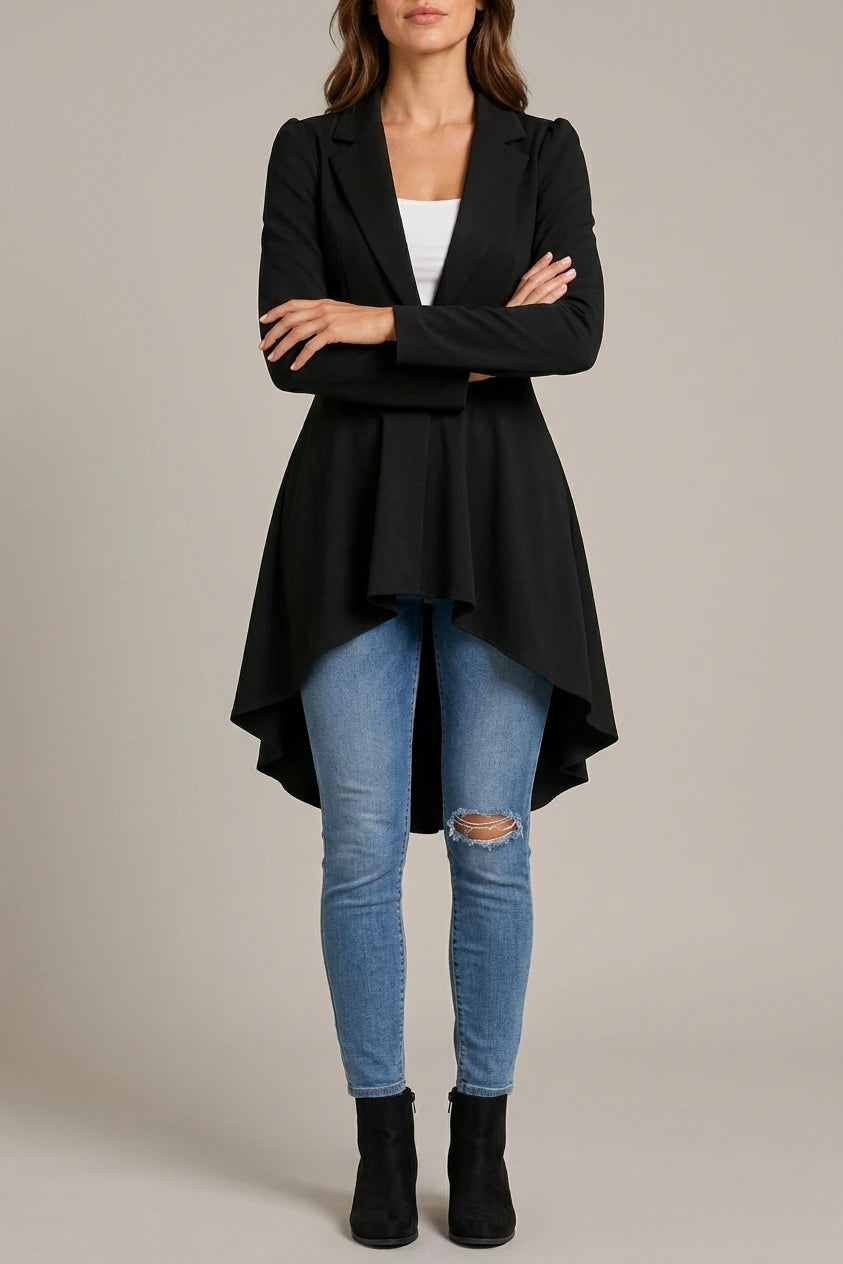 Women’s Elegant Longline Flared Blazer — variant_front