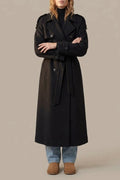 Wool trench coat, oversized silhouette - double-breasted, belted