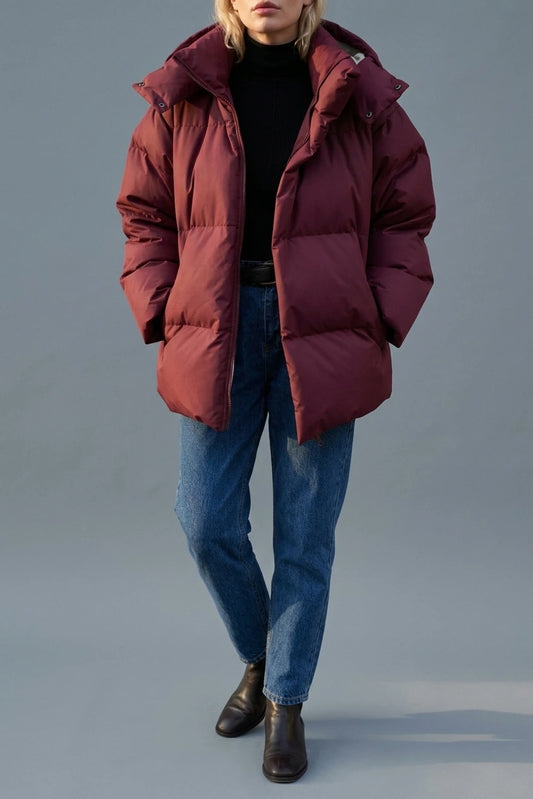 Women's Lightweight Quilted Puffer Jacket with Hood — variant_front