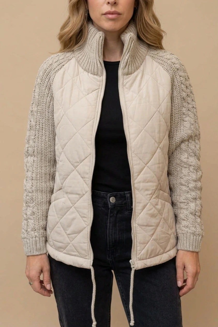 Norcetta – Textured knit detail – Quilted puffer jacket — variant_front