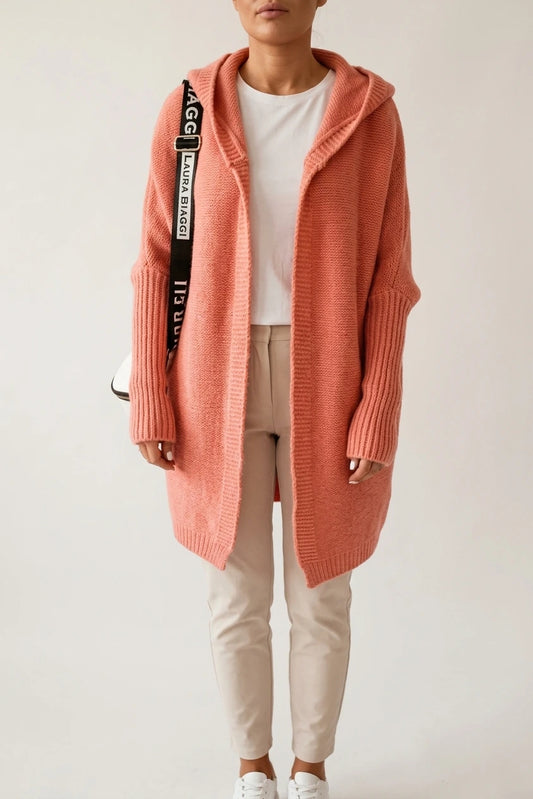 Women's Oversized Knit Cardigan with Open Front — variant_front