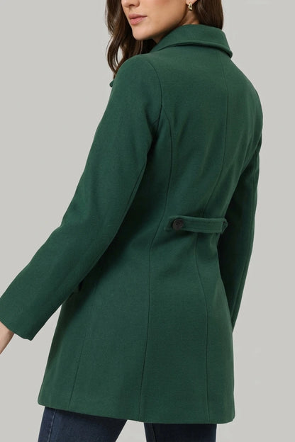Solid Winter Single Breasted Long Warm Pocketed Pea Coat — variant_front