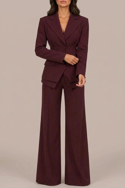 Women’s Tailored Three-Piece Suit – Cinched Waist & Wide-Leg Trousers — variant_front