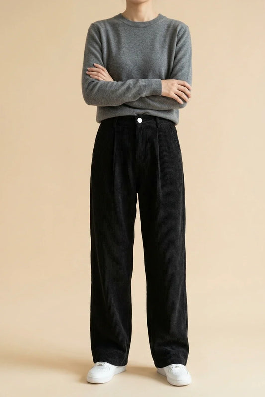 HMY Lazy Style Drapey Straight Casual Trousers, Women'S Casual Pants — variant_front