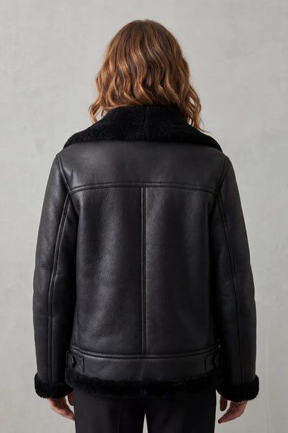 Noirellé – Asymmetric zip – Shearling biker jacket — gallery_04.webp