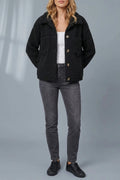Textured Fleece Button-Up Jacket — Relaxed Fit Shirt-Jacket