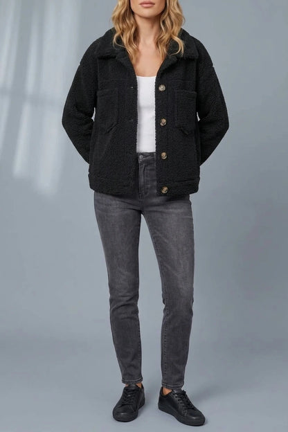 Floretta – Textured fleece style – Button-up jacket — variant_front
