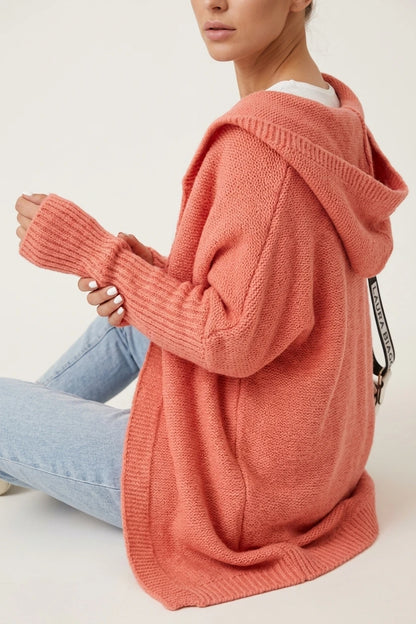Women's Oversized Knit Cardigan with Open Front — variant_front