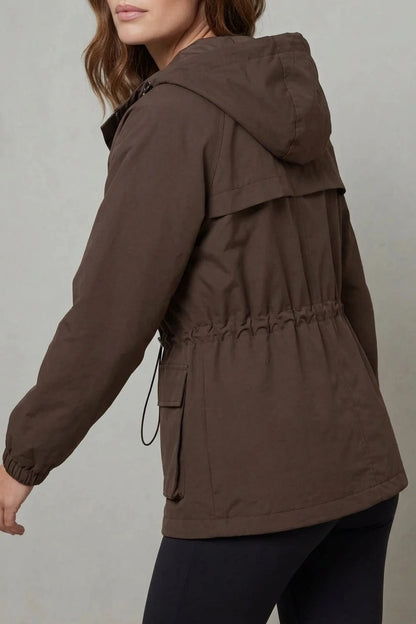 Ravelle – Utility style – Drawstring waterproof jacket — variant_front