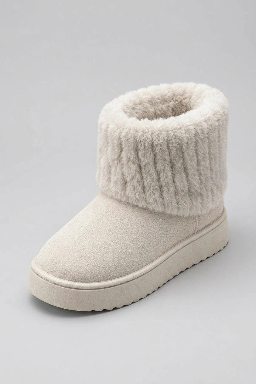 Women’s Faux Fur Ankle Boots – Warm Fleece Lined Winter Shoes — variant_front