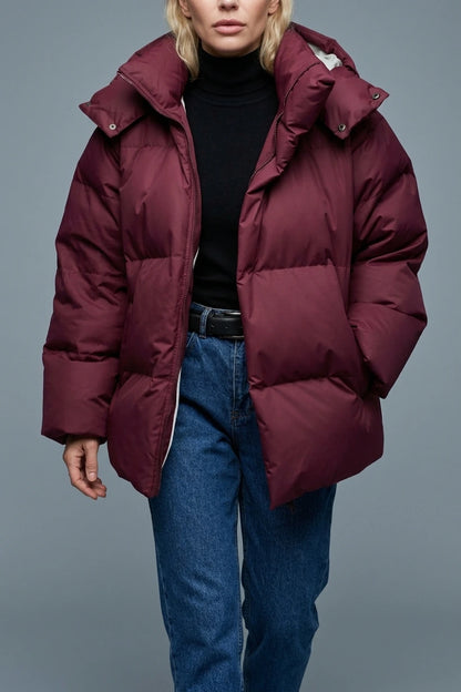 Women's Lightweight Quilted Puffer Jacket with Hood — variant_front