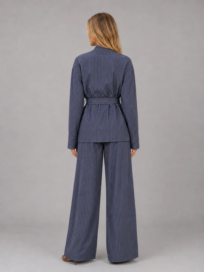 Women’s Pinstripe Two-Piece Set – High Neck Top & Wide Leg Trousers — gallery_02.webp