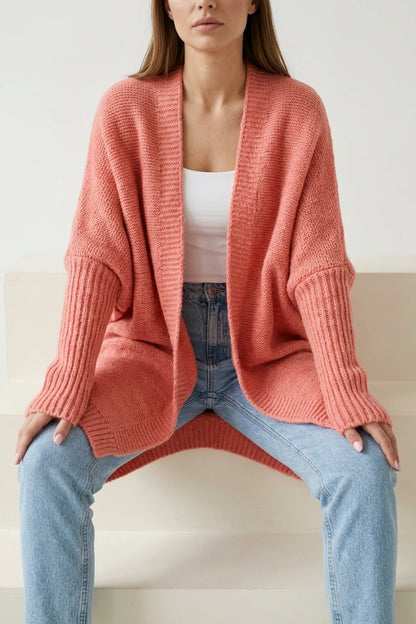Women's Oversized Knit Cardigan with Open Front — variant_front
