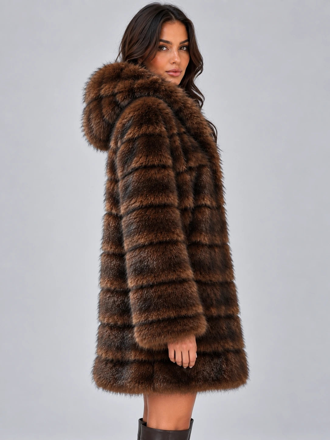 Women’s Hooded Faux Fur Coat – Plush Panelled Winter Jacket — gallery_03.webp