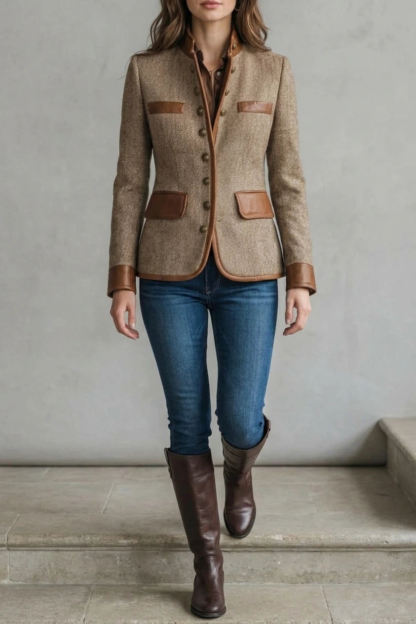 Brienne – Vintage Trim Detail – Tweed Jacket — variant_front