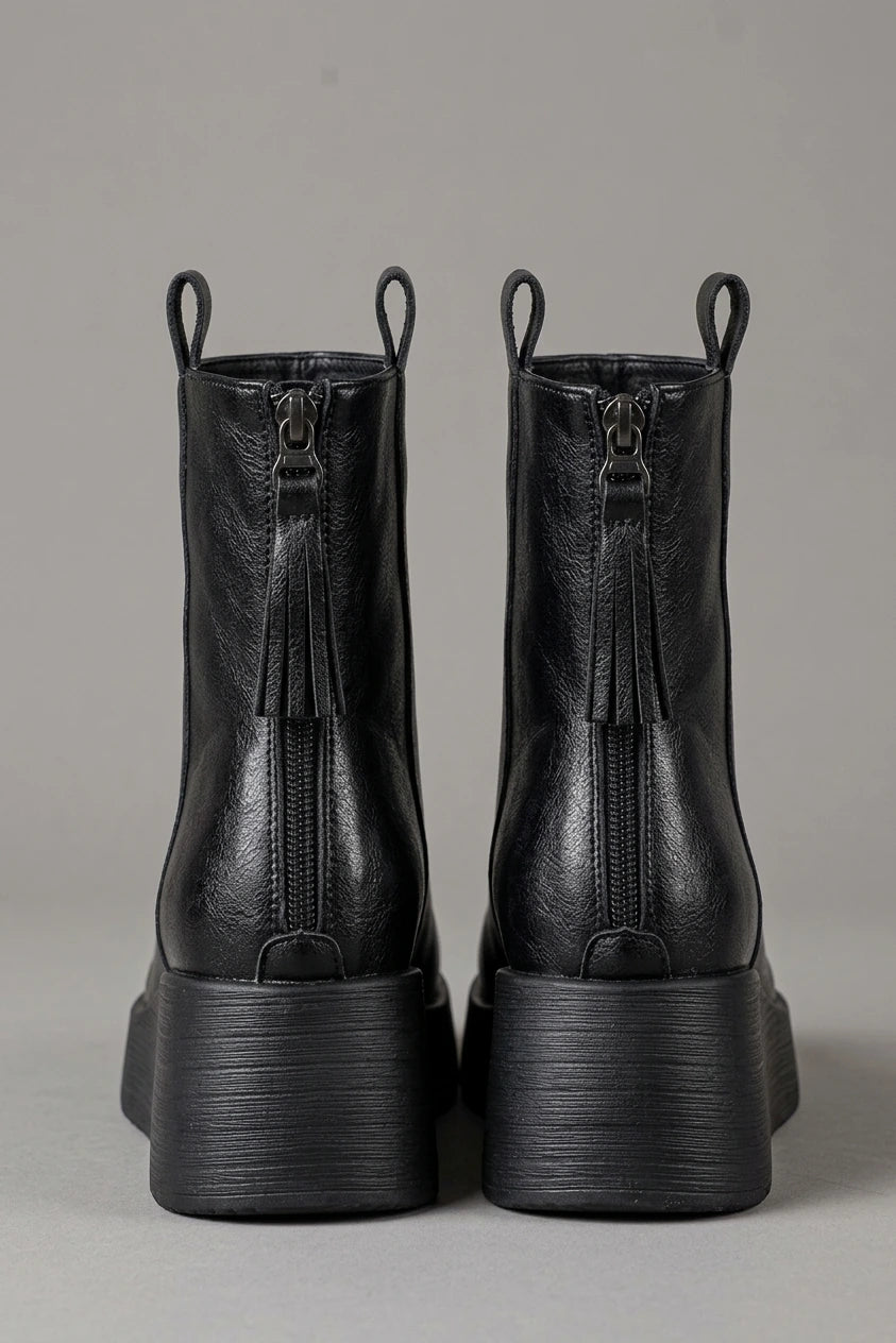 Women's Retro Leather Platform Boots – Emberlane — variant_front