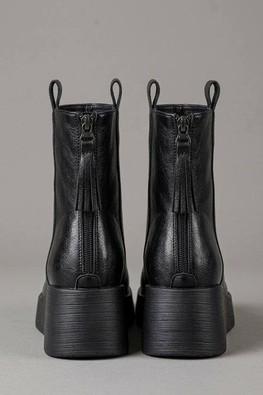 Women's Retro Leather Platform Boots – Emberlane — variant_front