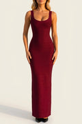 Women's Metallic Bandage Maxi Dress - Sculpting Evening Gown