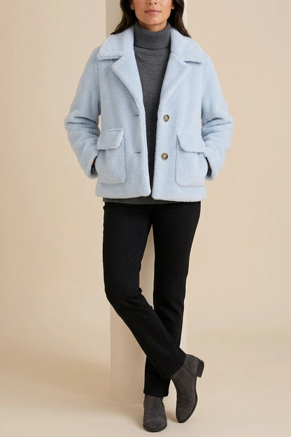Women’s Relaxed Lapel Jacket – Cosy Oversized Winter Coat — variant_front