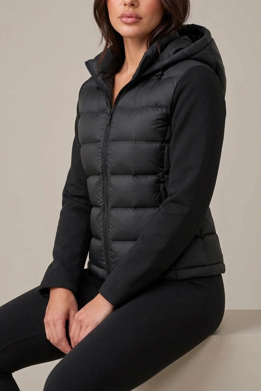 Women’s Hooded Puffer Jacket – Quilted Zip Up Winter Coat — variant_front