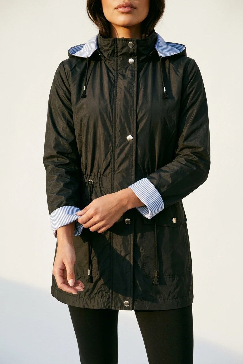 Women’s Hooded Rain Jacket – Water Resistant Lightweight Coat — variant_front
