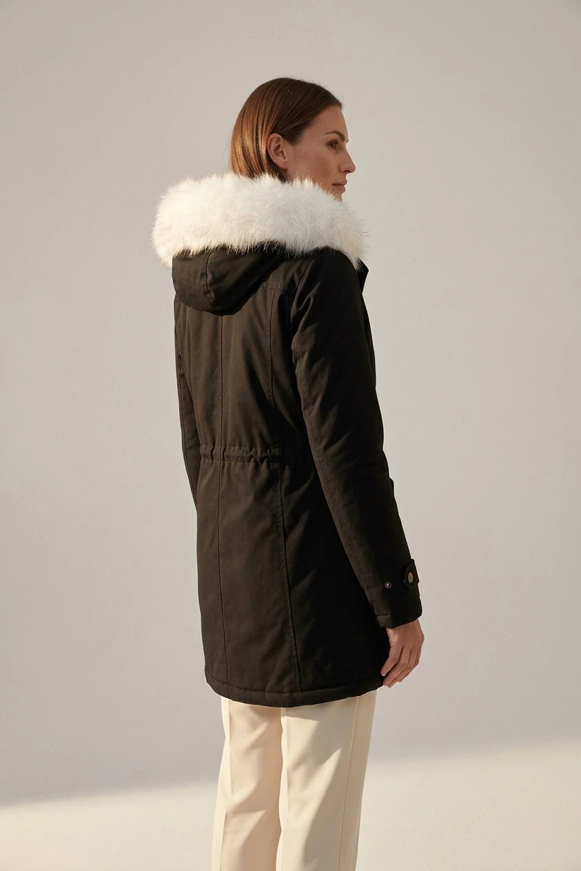 Hooded Parka Faux Fur Trim Winter — variant_front