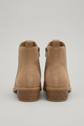 Pointed Toe Chelsea Ankle Boots Low Block Heel, Side Zip