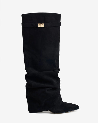 Black Knee High Boots Hidden Heel Design — gallery_01.webp