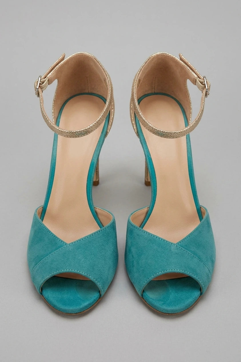 Women's Peep-Toe Ankle Strap Heels with Stiletto Heel — variant_front