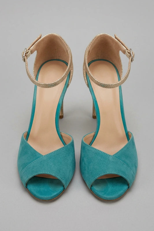 Women's Peep-Toe Ankle Strap Heels with Stiletto Heel — variant_front