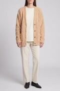 Plush Cardigan Soft Knit Longline Button-Front Relaxed Fit