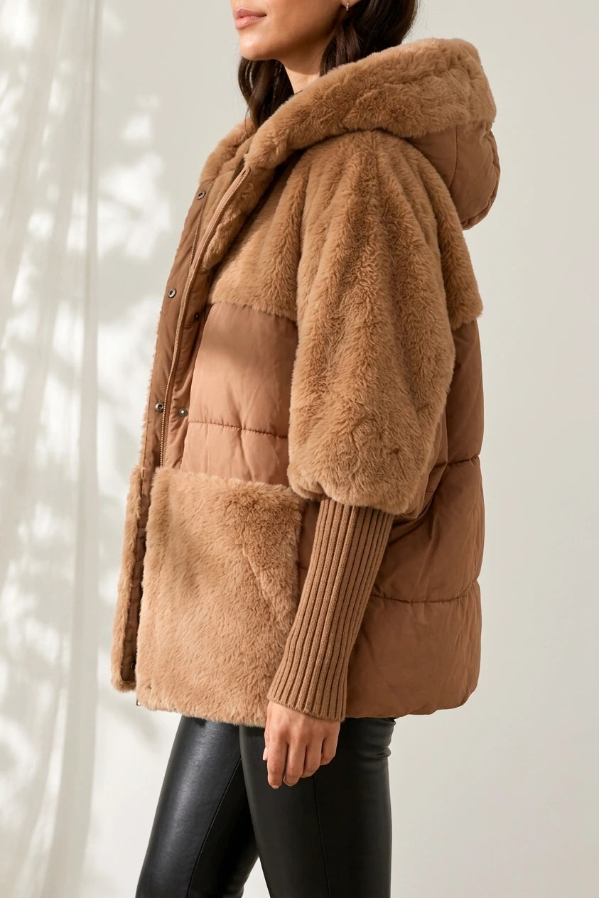 Women’s Cosy Hooded Coat – Warm Longline Winter Jacket — variant_front