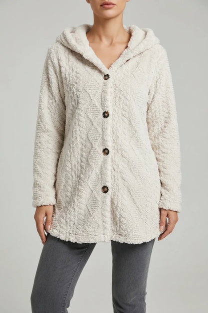 Wealthy Selection 2024 New Autumn Winter Warm Fashion Jacquard Hooded Cardigan Coat — variant_front