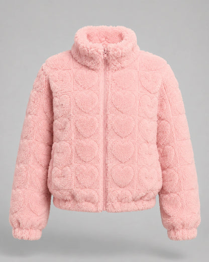 Pink Heart Teddy Fleece Zip Up Jacket — gallery_06.webp