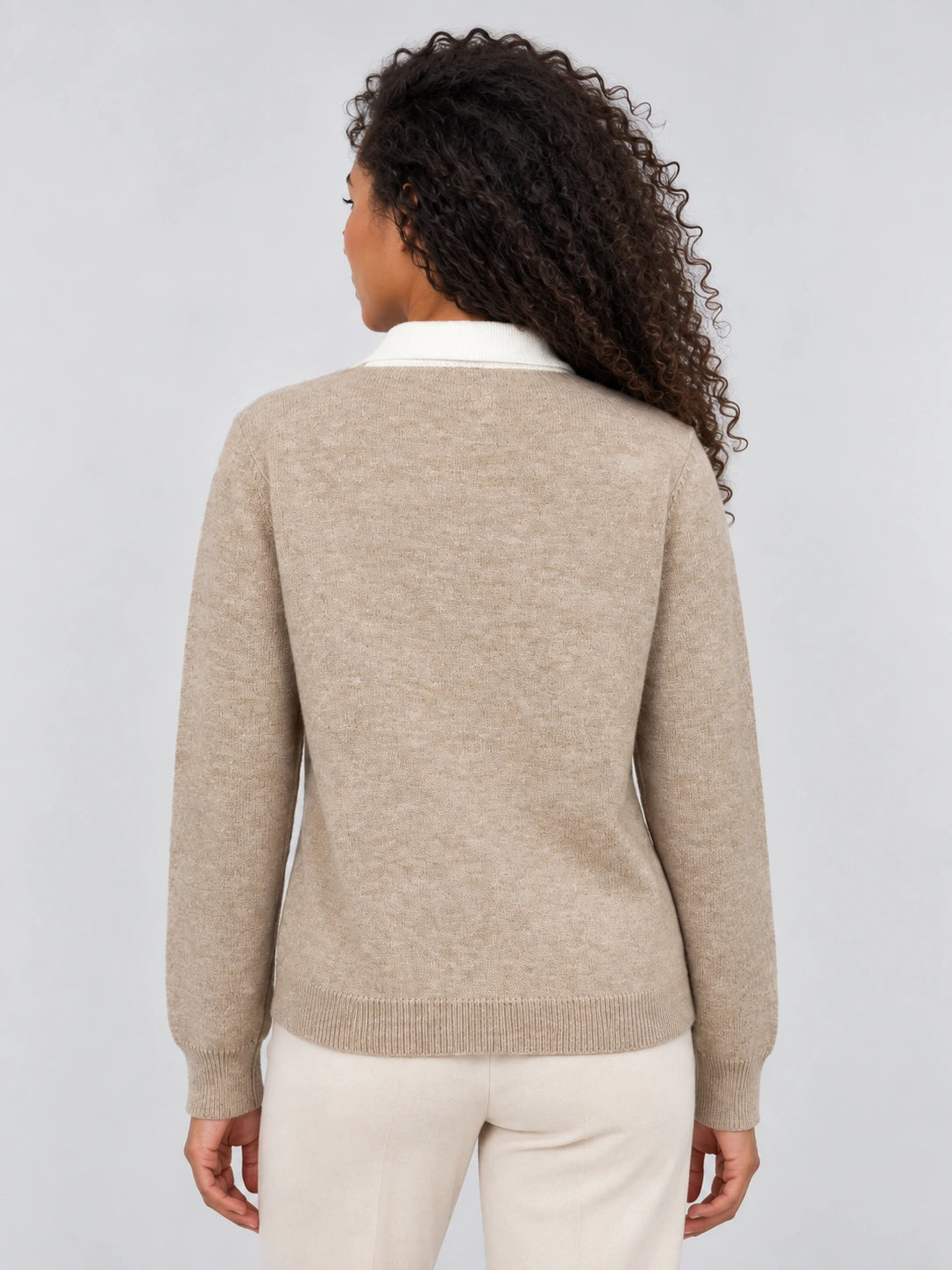 Women’s Argyle Collared Jumper – Button Neck Long Sleeve Knit Sweater — gallery_02.webp