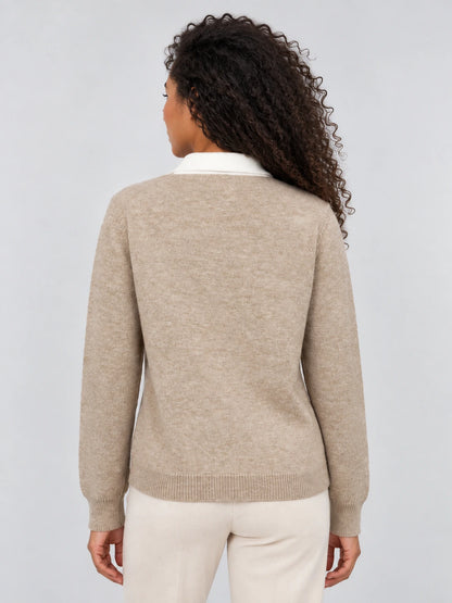 Women’s Argyle Collared Jumper – Button Neck Long Sleeve Knit Sweater — gallery_02.webp