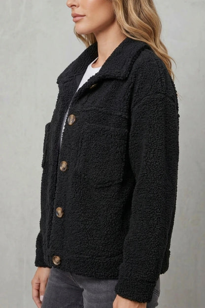 Floretta – Textured fleece style – Button-up jacket — variant_front