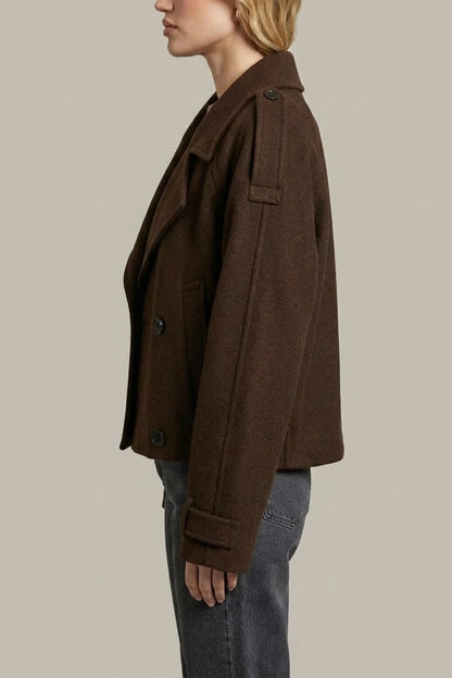 Élise – Double-breasted French Woolen Jacket – Cropped City Coat — variant_front