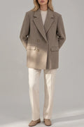 Women's Oversized Double-Breasted Blazer Tailored Longline Jacket