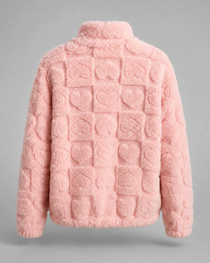 Pink Heart Teddy Fleece Zip Up Jacket — gallery_05.webp