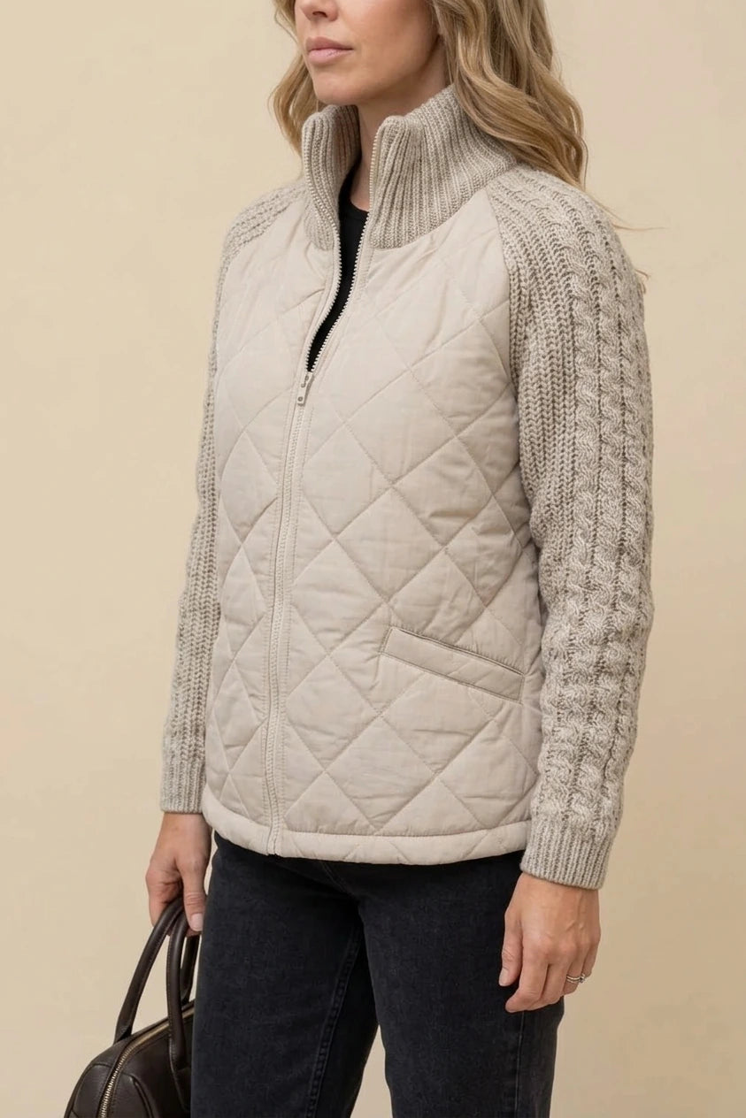 Norcetta – Textured knit detail – Quilted puffer jacket — variant_front