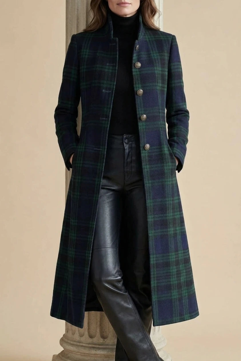 Rowleigh – Highland check silhouette – Wool blend coat — variant_front