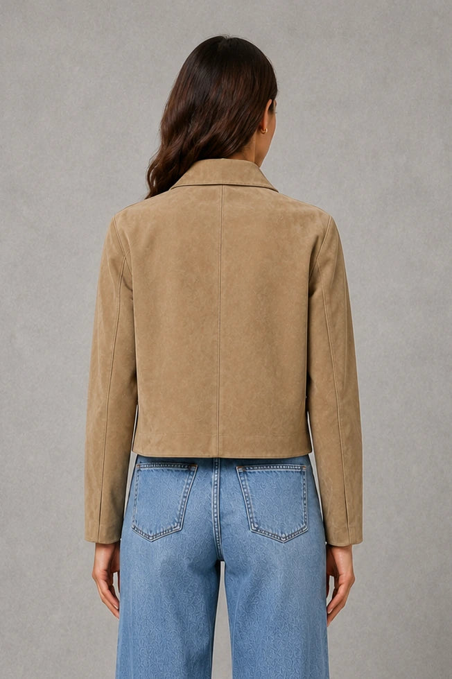 Women’s Tailored Collared Jacket – Button Front Long Sleeve Coat — gallery_04.webp