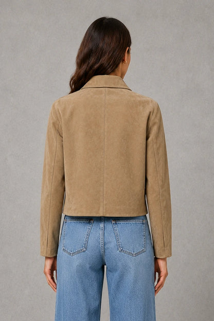 Women’s Tailored Collared Jacket – Button Front Long Sleeve Coat — gallery_04.webp