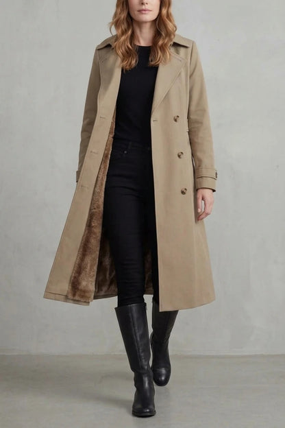 Carletta – Faux fur-lined trench – Double-breasted winter coat — variant_front